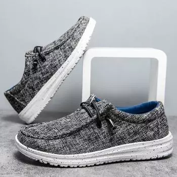 Дышащие парусиновые кроссовки без шнуровки для мужчин — нескользящая обувь для весны и лета 36 хаки