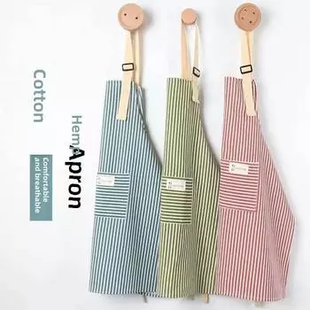 Дышащие полосатые фартуки из хлопка и льна: Модно и функционально для домашних кухонь и ресторанов