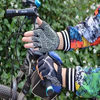 Дышащие противоскользящие противоскользящие перчатки с половиной пальца, удобные ручки для фитнеса, бодибилдинга, йоги, тренажерного зала, спортивные перчатки для упражнений для мужчин и женщин M чёрный