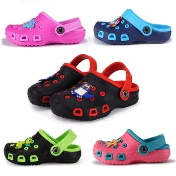 Дышащие сандалии, противоскользящая и износостойкая детская обувь с отверстиями на пляже 35 красный