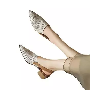 Дышащие сандалии с трикотажной сеткой, женские летние новые модные сандалии на толстом каблуке с острым носком, женская обувь Sandalias 35