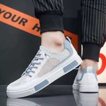 Дышащие сетчатые кроссовки, летние мужские удобные туфли на плоской подошве, легкие мужские мокасины, нескользящая мужская обувь для отдыха на открытом воздухе 39