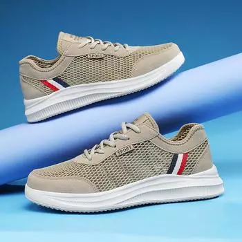 Дышащие сетчатые мужские кроссовки белые вулканизированные кроссовки для ходьбы на плоской подошве удобные мужские летние уличные спортивные туфли мужские кроссовки для вождения 41
