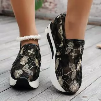 Дышащие сетчатые одинарные туфли, женская обувь 36 чёрный