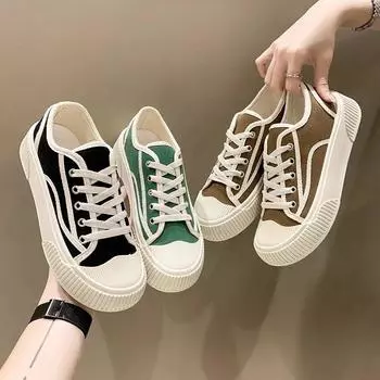 Дышащие спортивные туфли на платформе для ходьбы и бега, женские повседневные туфли, новые кроссовки из вулканизированной ткани для студентов 35