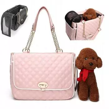 Дышащие сумки на одно плечо для собак и кошек, легкая портативная сумка для собак, прочная дорожная сумка для щенков чихуахуа, сумка для переноски для домашних животных 40X28X18cm чёрный