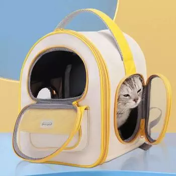 Дышащие сумки-переноски для кошек из ткани Оксфорд, переносная сумка для кошек, прочная сумка для домашних животных, уличный рюкзак для домашних животных, складная сумка для транспортировки кошек 33x34x22cm серый