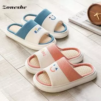 Дышащие тапочки, домашние тапочки, мягкая подошва, домашняя обувь, модные тапочки для пар 36-37 светло-розовый