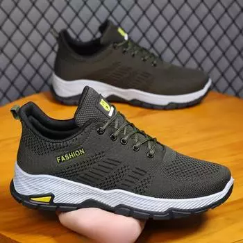 Дышащие тканые кроссовки, сетчатые кроссовки, мужская повседневная обувь, тонкая мужская спортивная обувь 39 чёрный