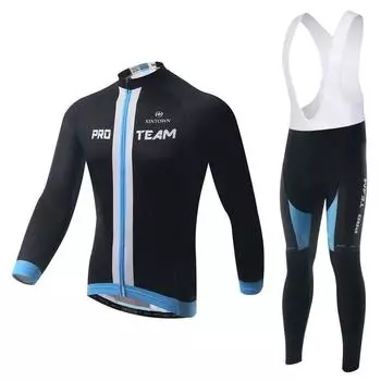 Дышащие велосипедные майки, комплект одежды для велоспорта, быстросохнущая мужская велосипедная одежда с длинными рукавами, костюм, колготки S