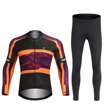 Дышащие велосипедные майки, комплект одежды для велоспорта, быстросохнущая мужская велосипедная одежда с длинными рукавами, костюм, колготки S