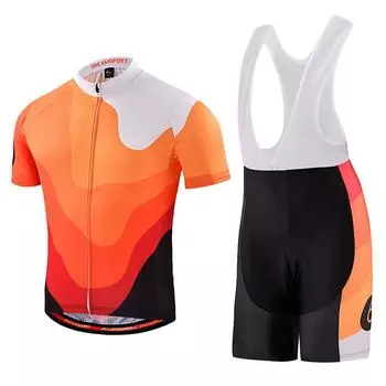 Дышащие велосипедные майки, шорты нагрудник, летний комплект одежды для езды на велосипеде S