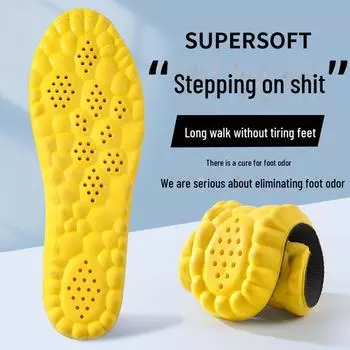 Дышащие, впитывающие пот стельки 4D: устраняют запах ног, антибактериальные, высокоэластичные, амортизирующие, комфортные для спорта и отдыха. 35-36 темно-серого