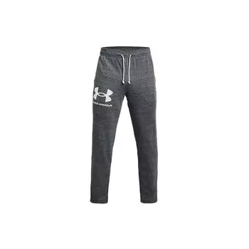 Дышащие вязаные спортивные штаны Under Armour Rival Terry Color Block Logo, мужские брюки серого цвета 1361644-012 L
