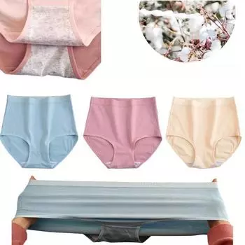 Дышащие женские хлопковые трусы с высокой талией, хлопковые трусы, мягкое нижнее белье, бесшовные трусы больших размеров M