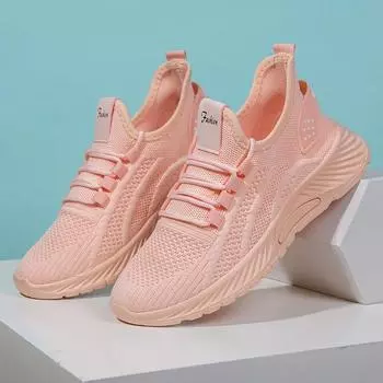Дышащие женские кроссовки, легкие противоскользящие женские спортивные туфли, уличные мягкие женские кроссовки, модные теннисные кроссовки на шнуровке 35