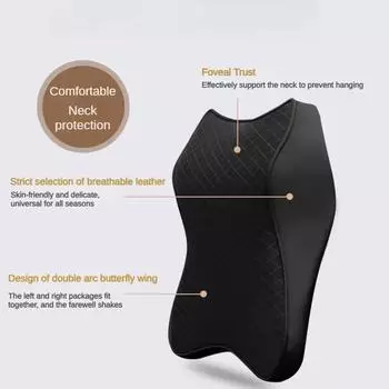 Дышащий автомобильный подголовник, подушка для сиденья из пены с эффектом памяти, подушка для головы, подставка для шеи для автомобилей, дорожные подушки, 3D подушка из пены с эффектом памяти, подголовник чёрный