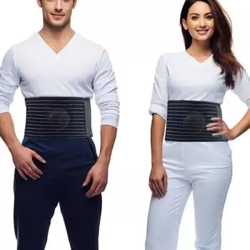 Дышащий бандаж для живота, регулируемый пояс для поддержки талии, грыжевая поддержка, паховые грыжи M чёрный