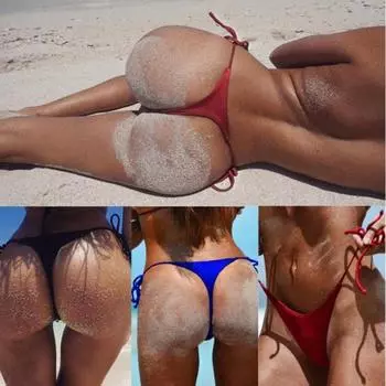 Дышащий бикини-низ, красивые универсальные плавки со шнуровкой для женщин M красный