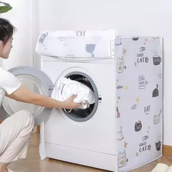 Дышащий чехол для стиральной машины, шикарный, красочный, влагостойкий, с милым принтом, для стирки в стиральной машине, от пыли S E v