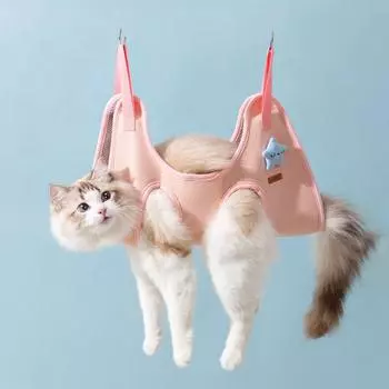 Дышащий гамак для ухода за домашними животными, устойчивый к царапинам, сумка для удержания домашних животных, гамак для красоты кошек, подстригающий когти M синий