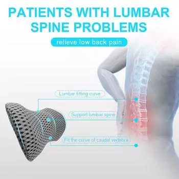 Дышащий хлопковый физиотерапевтический поясничный подголовник Подушка для талии Подушка для поддержки спины в автомобиле Подушка для кровати, дивана, офиса