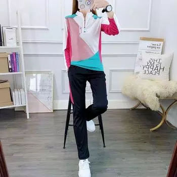 Дышащий и быстросохнущий женский летний комплект из 2 предметов, спортивный костюм с модным принтом для верхней одежды L белый