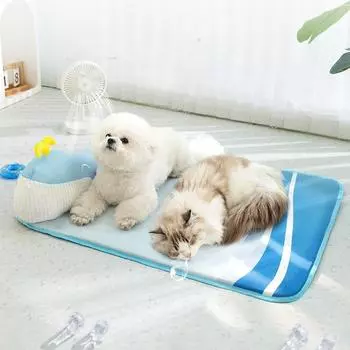 Дышащий коврик для домашних животных на весну и лето Кошка и собака спят с подушками Кошачья кровать Собачий туалет Кошачий туалет 80*60