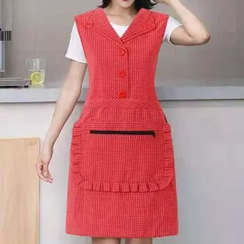 Дышащий кухонный фартук, быстросохнущий, полезный жилет, дизайнерский хлопковый фартук, комбинезон для кафе, ресторана серый