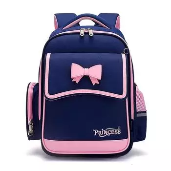 Дышащий легкий рюкзак на плечи для девочек начальной школы, школьные сумки, детская милая нейлоновая сумка с бантом M красный