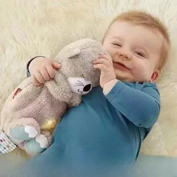 Дышащий медведь, успокаивающая плюшевая кукла, игрушка для малышей, успокаивающая музыка, детский компаньон для сна, кукла со звуком и светом, подарок