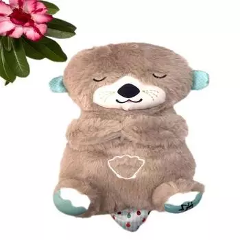 Дышащий медведь Успокаивающая выдра Мягкая кукла игрушка Детская успокаивающая музыка Малыш Игрушка-компаньон для сна Звук и свет Подарок Коала