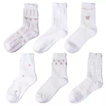 Дышащий мягкий бант JK милый хлопковый цветочный носок в стиле Лолиты женские носки в корейском стиле A