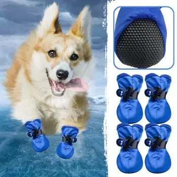 Дышащий нескользящий чехол для обуви для домашних животных, мягкий водонепроницаемый чехол для ног 6