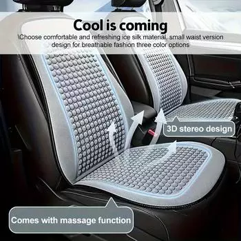 Дышащий охлаждающий чехол для автомобильного сиденья - Fit, передняя двойная подушка для сиденья для всесезонного комфорта Чехлы для автомобильных сидений Подушка для автомобильного сиденья чёрный