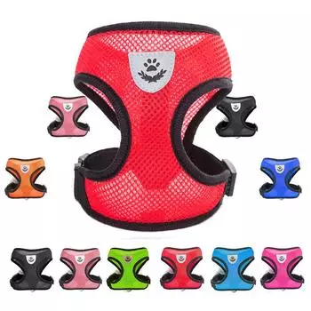 Дышащий поводок для кошек, регулируемый поводок для щенков, кошек, жилет для французского бульдога, чихуахуа, мопса, поводок для прогулок на открытом воздухе, маленькие собаки S