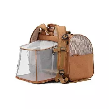 Дышащий рюкзак для маленьких собак Удобная переноска для питомцев для путешествий для кошек, собак, мелких животных коричневый