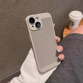 Дышащий сетчатый чехол для телефона iPhone 15 14 13 12 11 Pro XS Max XR X 8 7 Plus SE с защитным пластиковым чехлом для объектива For iPhone 12