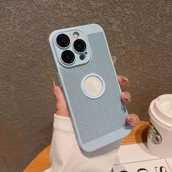 Дышащий сетчатый чехол для телефона iPhone 15 14 13 12 11 Pro XS Max XR X 8 7 Plus SE с защитным пластиковым чехлом для объектива For iPhone 12