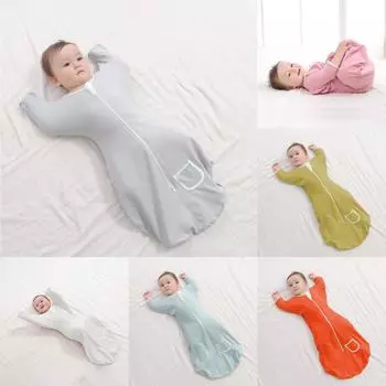 Дышащий спальный мешок с длинными рукавами, теплые детские спальные мешки для новорожденных M