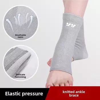 Дышащий трикотажный бандаж для поддержки лодыжки для футбола, баскетбола, бадминтона и альпинизма — компрессионная защита и тепло Gray M Pair