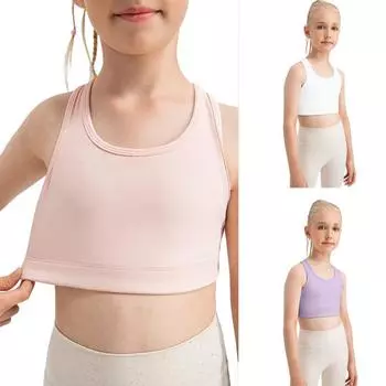 Дышащий удобный жилет для девочек от 5 до 12 лет, спортивный бюстгальтер 120