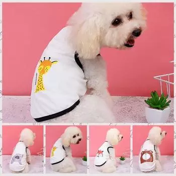 Дышащий жилет с изображением щенка, футболка с рисунком кошки, футболка без рукавов с изображением питомца, тонкая майка с изображением собаки, лето XL-elephant