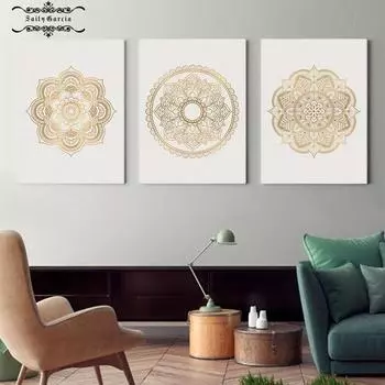 Дзен-йога Мандала абстрактный холст плакат бохо стены геометрический художественный принт живопись для современной гостиной дома декоративные фотографии 21*30cm