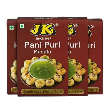 Дж. К. Пани Пури (Гольгаппе) Масала | Настоящая индийская пряная смесь для хрустящей Голгаппы и Пани Пури, (50 г Упаковка из 4 шт.)