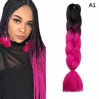 Джамбо Плетение Волос Длинные 24 Дюйма Наращивание Волос Красочный Градиент Синтетические Косы Волосы Твист Плетение Волос Для Женщин