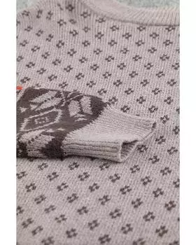 Джемпер Azura Exchange с круглым вырезом и принтом XL коричневый