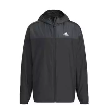Джерси Adidas Top Must Have Small Logo Regular Fit WIND. Куртка-ветровка с капюшоном RDY KWX77 мужская, черная/углеродного цвета (JG8530) Дж/Л