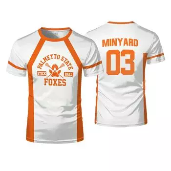 Джерси для лакросса Foxhole Court Palmetto State Foxes Косплей Wilds Minyard 3d футболка Мужская/женская Короткий рукав Детские футболки S