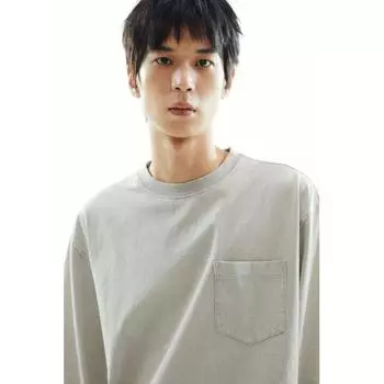 Джерси HM WashHed Look свободный крой пыльно-зеленый XS